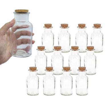 Imagem de Kit 12 Potes Garrafas Garrafinhas De Vidro Com Rolha 300ml - CLICK HOU