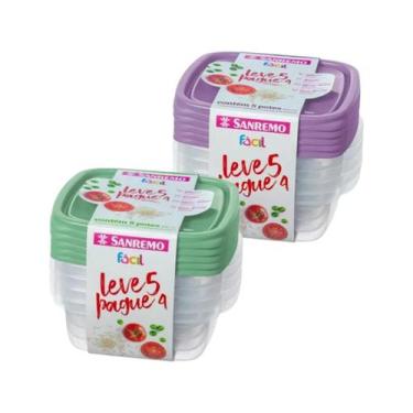 Imagem de Conjunto 5 Potes De Plástico 530ml -SANREMO CORES ALEATÓRIAS