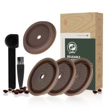 Imagem de i Cafilas Tampa de reutilização de cápsulas Ve*tuo, discos reutilizáveis de cápsula de café para cápsulas originais Ver*uoline, tampa redonda de silicone recarregável compatível com cápsulas Nespress