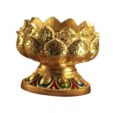 Imagem de IEUDNS Suporte para velas Suporte para velas para altar budista para lâmpada de manteiga para lâmpada de ghee para centro de mesa Decoração para sala de, Pés Curtos