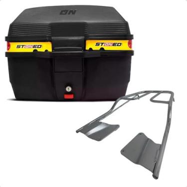 Imagem de Bau Moto Bauleto Stoned 35 Litros Bagageiro Titan 160 16/23 - Faixa Amarela