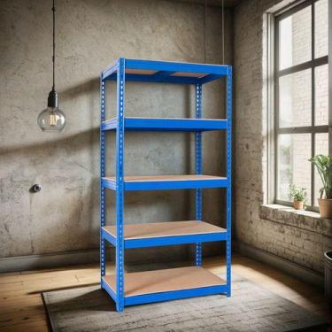 Imagem de Estante Organizacao Multiuso Aco Mdf 180x90x45cm Ate 1375kg - SPACEO, 