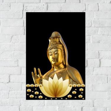 Imagem de Placa Decorativa Mdf Kuan Yin Tamanho 20x27cm