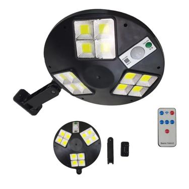 Imagem de Luminaria Solar Led Sensor Presença Movimento Parede Residencial Industrial Rua Jardim Quintal Estabelecimento Resistente Segurança Iluminaçao