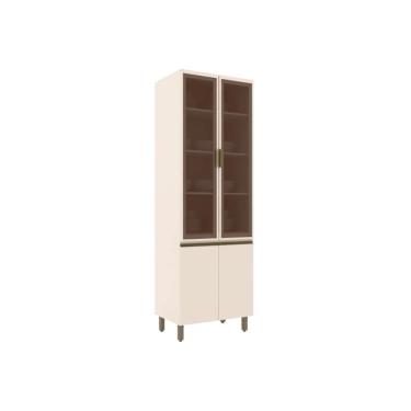 Imagem de Cristaleira De Cozinha Connect C-4 Portas C-2 Vidro 71x51x220cm Off White - Henn
