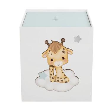 Imagem de Lixeira Kit Higiene MDF com Tampa Quarto Safari Baby Nuvem - Neném na 
