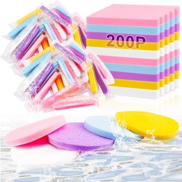 Imagem de HOFASON 200 Peças De Esponjas Faciais Comprimidas Para Esteticistas, Suprimentos Embalados Individualmente, Almofadas Esponja Remoção Maquiagem, Sabonete Facial Esfoliante, Descartáveis Limpeza Femi