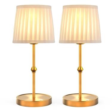 Imagem de LETSTRY Luminária De Mesa Led Sem Fio 2 Peças, 5200 Mah, 3 Níveis Brilho, Bateria Recarregável, Lâmpada Com Controle Toque Para Sala Leitura, Jantar, Quarto, Escritório, Camping, Restaurante, Latão