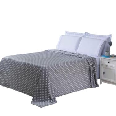 Imagem de Cobertor Manta Flannel Queen 2,20m x 2,40m Anti Alérgica, Estampa de Bolinhas, Super Macia, Confortável, Ideal para Dias Frios, Fácil de Lavar, Secagem Rápida, Toque Aveludado e Suave (Cinza)