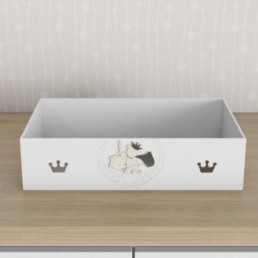 Imagem de Bandeja Kit Higiene Bebê em MDF Quarto Infantil Urso Rei - Neném na Nu