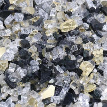 Imagem de Premium Pebbles Vidro Para Lareira De Poço - Dourado, Preto E Transparente 0,5" 18 Libras, Pedras Temperadas Refletivas, A Gás Natural Ou Propano (Ref. Preto, Transparente, 18,00 Libras)…