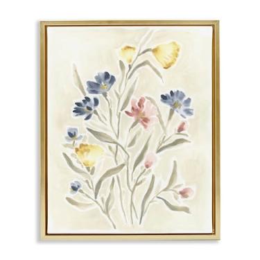 Imagem de Stupell Industries Cottage Posey Bunches Gold Framed Floater Canvas Wall Art Design por June Erica Vess, 25 x 31