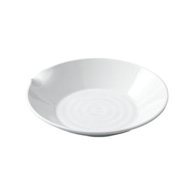 Imagem de Prato doméstico branco esmaltado de cor média requintado simples irregular - bandeja coletora redonda de 24 cm