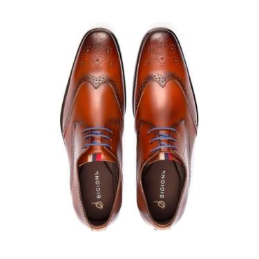 Imagem de Sapato Social Masculino Estilo Italiano Bigioni Premium em couro e sol