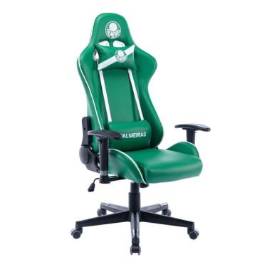 Imagem de Cadeira Gamer Palmeiras Sep 3318 Espresso Móveis Verde/branca