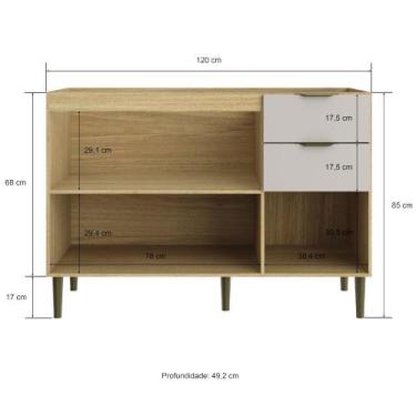 Imagem de Balcão Pia Casamia 4307 Ibiza 3 Portas 2 Gavetas 100% MDF 85x120x49,2c
