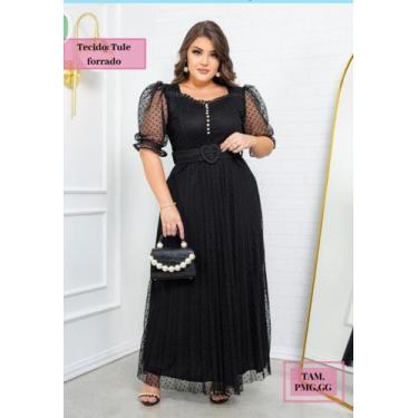 Imagem de Vestido Longo Festa Preto P M G GG - Tamild, Azul, P M G GG
