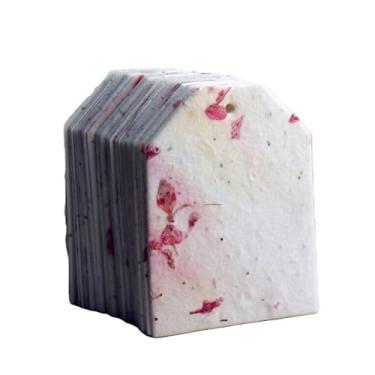 Imagem de Of The Earth Papel feito à mão - Etiqueta de pendurar papel de semente de flores silvestres - 6,3 cm x 7,6 cm - Conjunto de 32 - Escolha seu papel (pétala rosa de 24s)