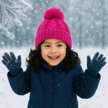 Imagem de Touca Gorro Pompom Infantil Juvenil Unissex Menina Menino Inverno Maci