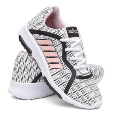 Imagem de Tenis Feminino Sport Academia Estilo e Conforto - Cinza/Rosa - 35