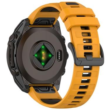 Imagem de HAOZHI 26mm Pulseira Compatível para Garmin Fenix 8 51mm,Fenix 7X 6X Pro 5X Puls 3,Epix Pro,Instinct 2X,Bracelete Correia para Tactix 7 DELTA,Enduro 3 2,Quaitx 3,Descent Mk3 Mk3i 51mm,Mk2,Mk2i (Laranja Preto)