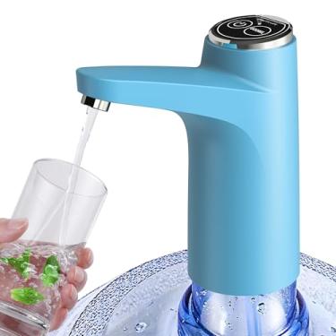Imagem de BIMVER Dispensador De Água Para Garrafa 5 Galões, Bomba Quantitativa 600 Ml, Luz Alimentação 2 Cores, Portátil Com Carregamento Usb, Multiuso Acampamento Doméstico A Azul-Celeste