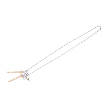 Imagem de shamjina Mini agulha de crochê para viagem, compacta, fofa, multifuncional, leve, corrente, bico de galinha, 2 peças para marcação de linha, ponto, fio,