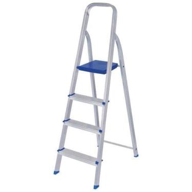 Imagem de Escada Alumínio 4 Degraus 134cm Mor - Doméstica Leve e Durável