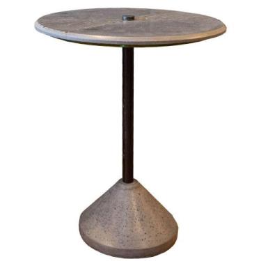 Imagem de Mesa Lateral Inércia Tampo e Base Concreto Cinza Escuro com Haste em A