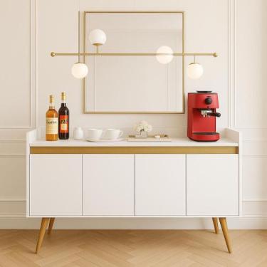 Imagem de Aparador Buffet 4 Portas Canto do Café Luxo Pés Palito cores - Comprar