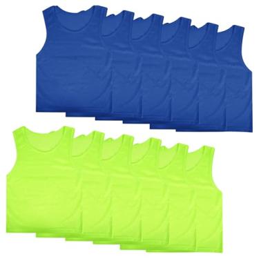 Imagem de Linkidea Conjunto de pinnies de time de futebol infantil, camisetas de treino respiráveis para esportes e prática, colete de babadores de treinamento adequado para crianças, jovens de 5 a 8 anos