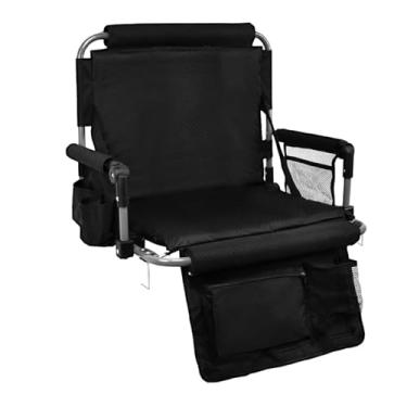 Imagem de AODQ Assentos de estádio com suporte para as costas, assentos de arquibancada dobráveis portáteis, cadeira de arquibancada dobrável com suporte para copos, apoio de braço e ganchos de proteção
