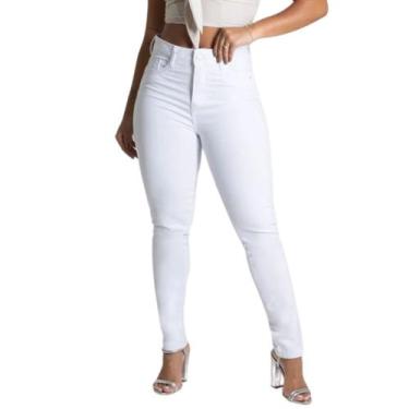 Imagem de Calça Jeans Feminina Levanta Bumbum Sawary Branca Original Branca, Bra