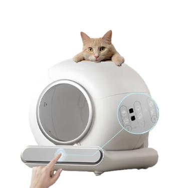 Imagem de Caixa de Areia Automática para Gatos com Tela Sensível ao Toque, Design Moderno, Autolimpante, Branca com detalhes em prata 110V.