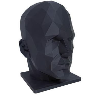 Imagem de Manequim Cabeça Expositor Para Boné e Óculos Masculino 3d Preto - Pupa