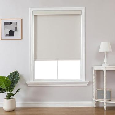 Imagem de Joydeco Persianas de rolo 100% blackout (Pro), persianas sem fio free-stop para janelas, proteção UV, persianas de tecido natural para casa e escritório, capa de alumínio à prova de luz (76 cm L x 190