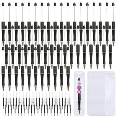 Imagem de Kit de 108 canetas com contas DIY – 36 peças de canetas esferográficas com refis e bolsas – canetas com contas para artesanato DIY – suprimentos de canetas de contas, kit de fabricação de canetas