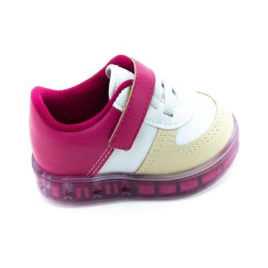 Imagem de Tênis Infantil Menina Molekinha 2726.202 - Rosa E Branco-Feminino