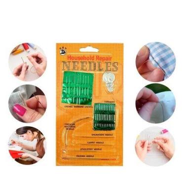 Imagem de Kit de Agulhas Mãos Agulheiro Passador De Linha Costura e Bordado 27 P