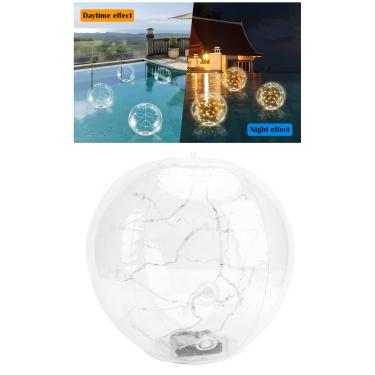 Imagem de Dpofirs 2 Pcs Solar Floating Pool Lights, Floating Pool Lights, 13.78in Inflável LED Incandescência Bolas, Piscina Light Up Ball, para Yard Wedding Party Night Decor (Colorido)