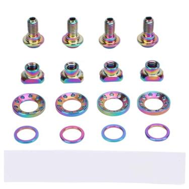 Imagem de 16pcs Bicicleta C Kit de parafuso de braço do freio Titânio liga leve de bicicleta de bicicleta de bicicleta de bicicleta (Preto) (Ouro) (Cor)