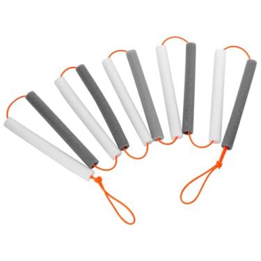 Imagem de QWORK Barra transversal elástica - Equipamento de treinamento de salto alto e salto com vara, barra acolchoada de espuma dobrável para atletismo e ginástica