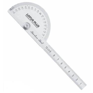 Imagem de Transferidor de Grau Inox 0-180º Em Aço Inox Com Regua - Lotus