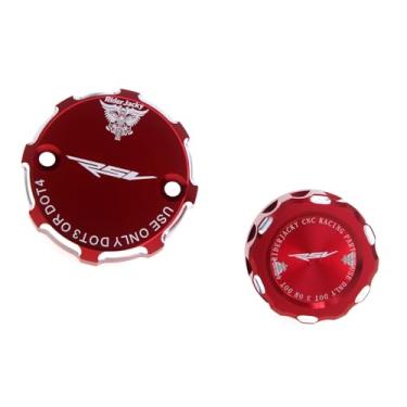 Imagem de Riderjacky Tampa do reservatório de fluido do cilindro mestre do freio dianteiro traseiro da motocicleta para Aprilia RSV 1000 Mille R 2004-2008 | RSV 4 FACTORY 2009-2015 | RSV 4R 2010-2015 | RSV 4RR