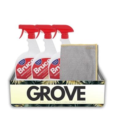 Imagem de 3 x Líquidos de Limpeza de Piso Laminado e Madeira Fresca Bruce Fresh Pacote com Pano de Limpeza de Microfibra – Levanta o Solo do Acabamento de Uretano sem deixar um Filme – Conjunto de Presente (4