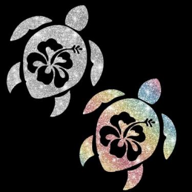 Imagem de Decalque de carro de tartaruga pequena brilhante autoadesivo PVC brilhante adesivo para carros, caminhões, motocicletas capa de porta multidecoração adesivo (branco e colorido)