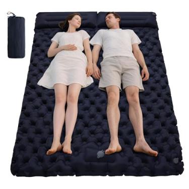 Imagem de Almofada de dormir inflável para 2 pessoas para acampamento, tapete de acampamento duplo, ultraleve, colchão de ar, bomba de pé, durável, impermeável, compacto, tapete de dormir para atividades ao ar