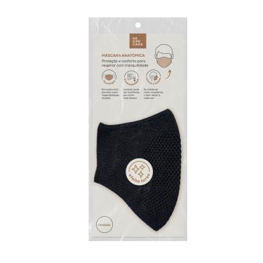 Imagem de Máscara Anatômica Desencana Preta com Brilho 1 Unidade