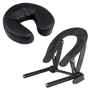 Imagem de Kalolary Suporte de rosto universal para mesa de massagem, apoio de cabeça ajustável e suporte de rosto para cama, kit de massagem superior de colchão, descanso de rosto para salão de beleza e casa