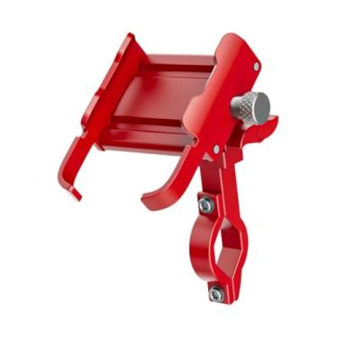 Imagem de BaotyJie Suporte de telefone para bicicleta com vários ângulos, suporte giratório de 720 graus para guidão, à prova de choque para bicicleta, carro e, Vermelho